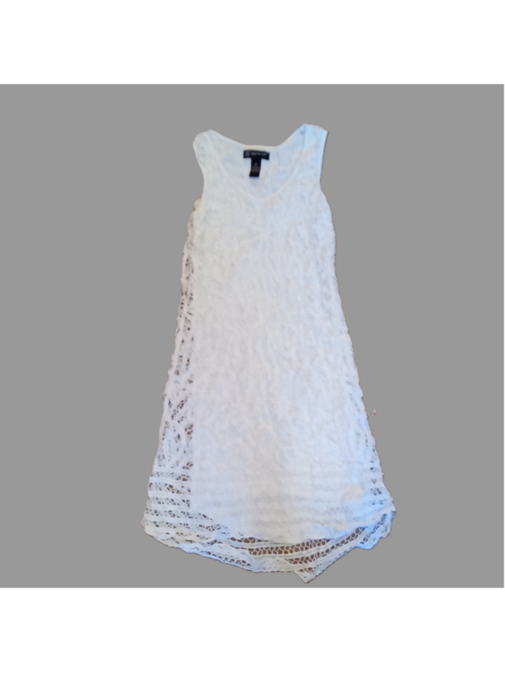 INC International Concepts White Lace Sleeveless Dress-Womens Size OP
